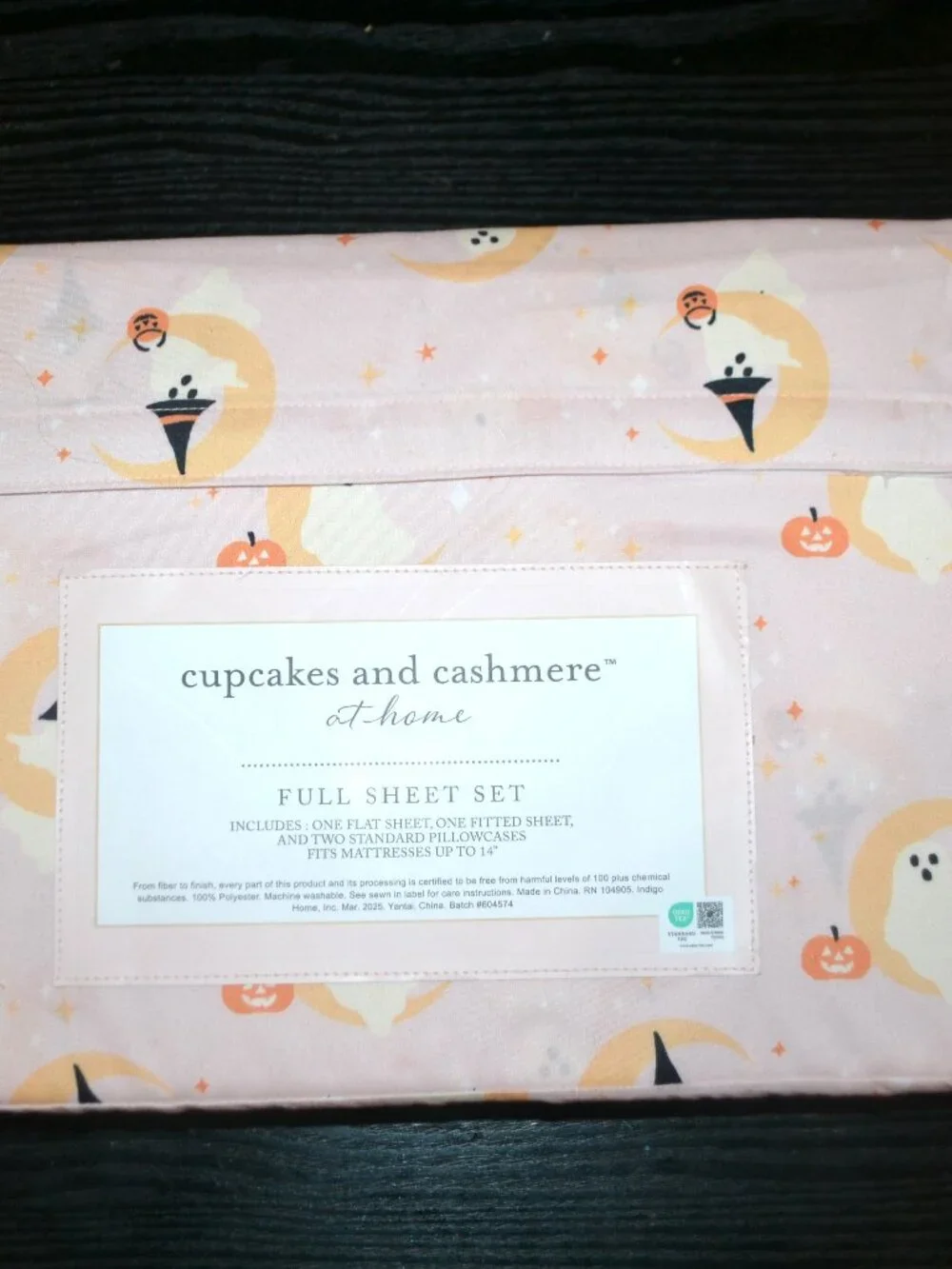 Pink Pumpkins and Ghosts Sheets Full Set Cupcakes and Cashmere
